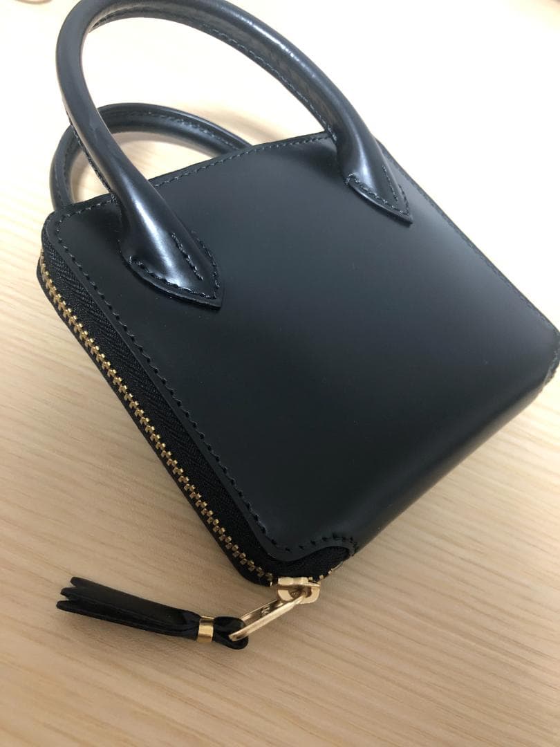 コムデギャルソン ハンドルウォレット 2つ折り財布 レザー 牛革 黒
