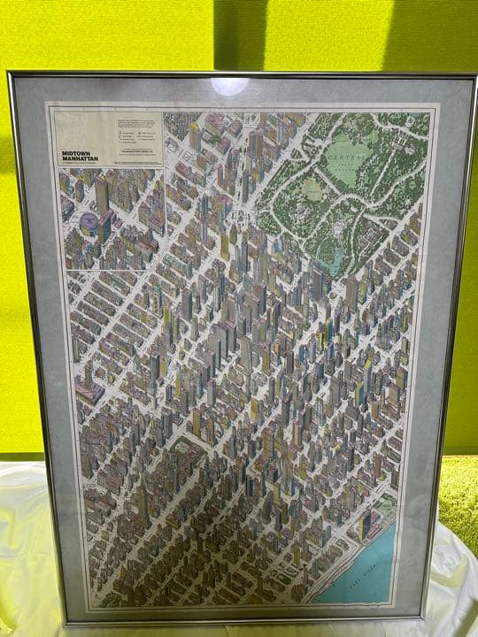【額入り】MIDTOWN MANHATTAN 鳥瞰図