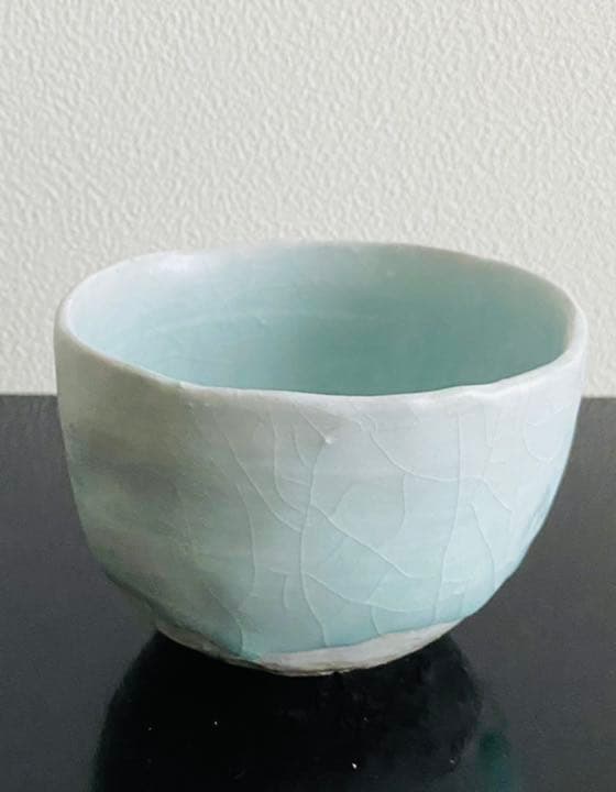 藤平寧　抹茶盌　秘色色　茶道　茶碗　藤平伸　共箱