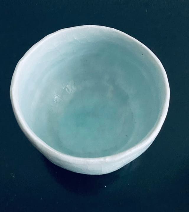 藤平寧　抹茶盌　秘色色　茶道　茶碗　藤平伸　共箱