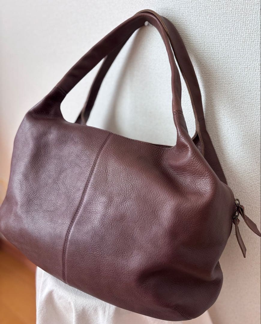 【美品】◆ヨーガンレール ショルダーバッグ 牛革 レザーバッグ 茶