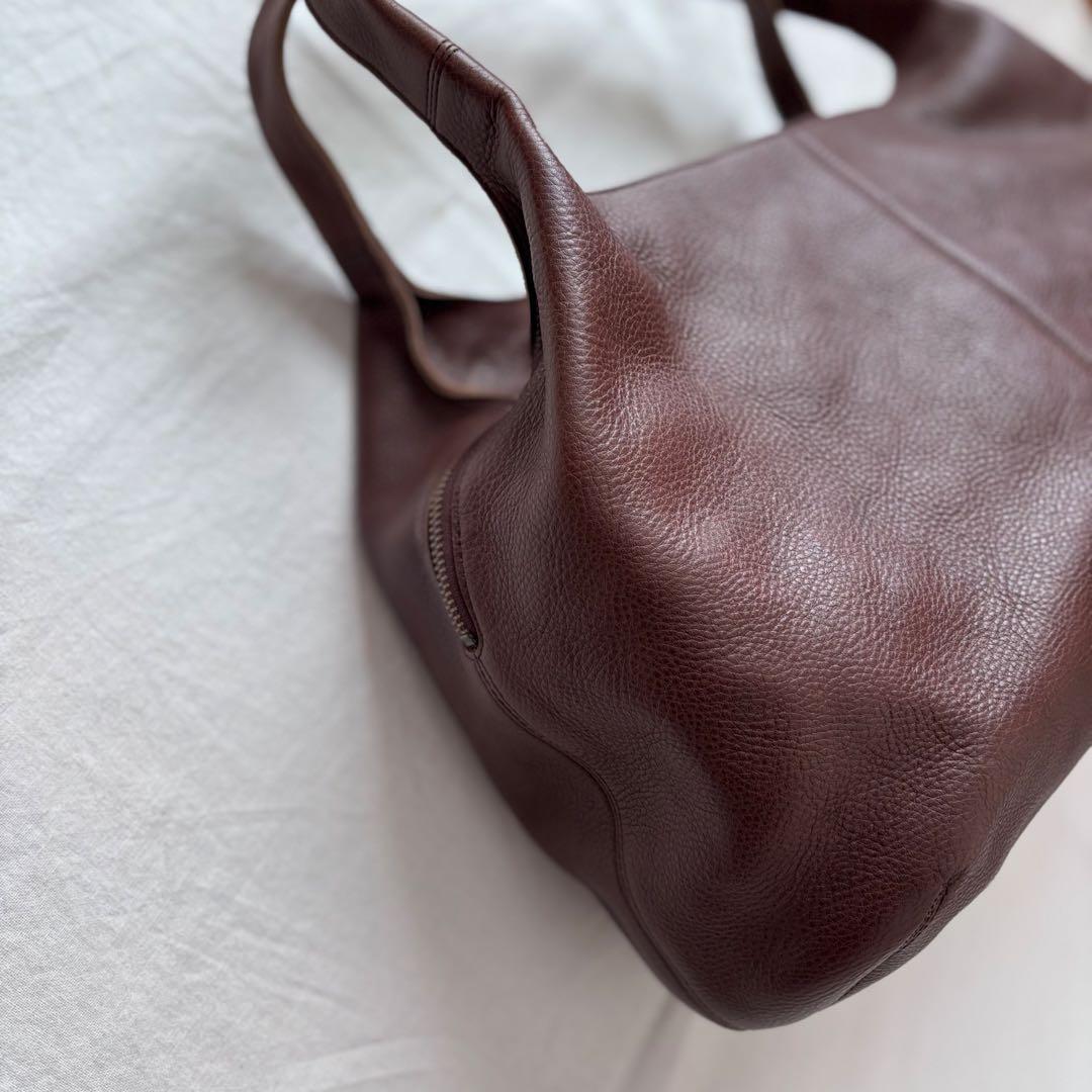 【美品】◆ヨーガンレール ショルダーバッグ 牛革 レザーバッグ 茶