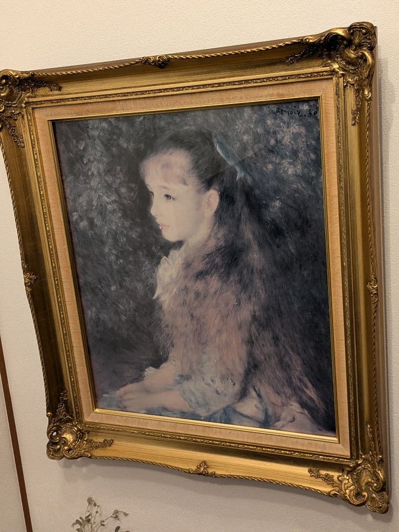 【美品】ルノワール イレーヌ・カーン・ダンヴェール嬢　油彩　油絵　人物画　複製画