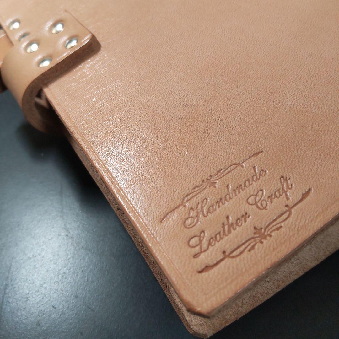 一枚革国産サドルレザー手帳　A5サイズナチュラル　25mmリング
