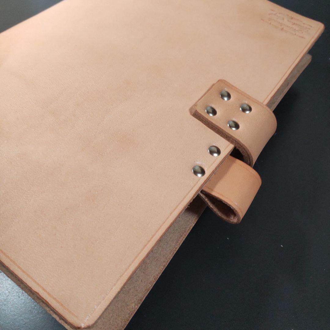 一枚革国産サドルレザー手帳　A5サイズナチュラル　25mmリング