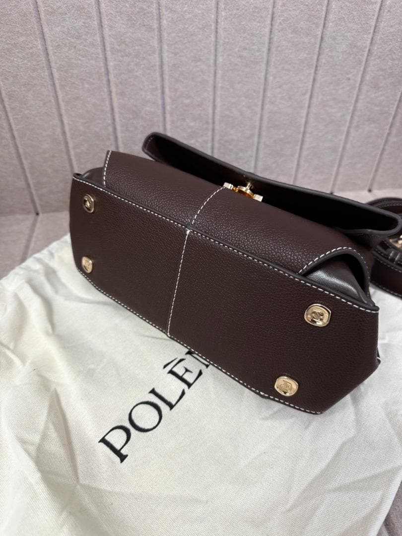 POLENE Mokki Mini エボニーテクスチャード 2WAY バッグ