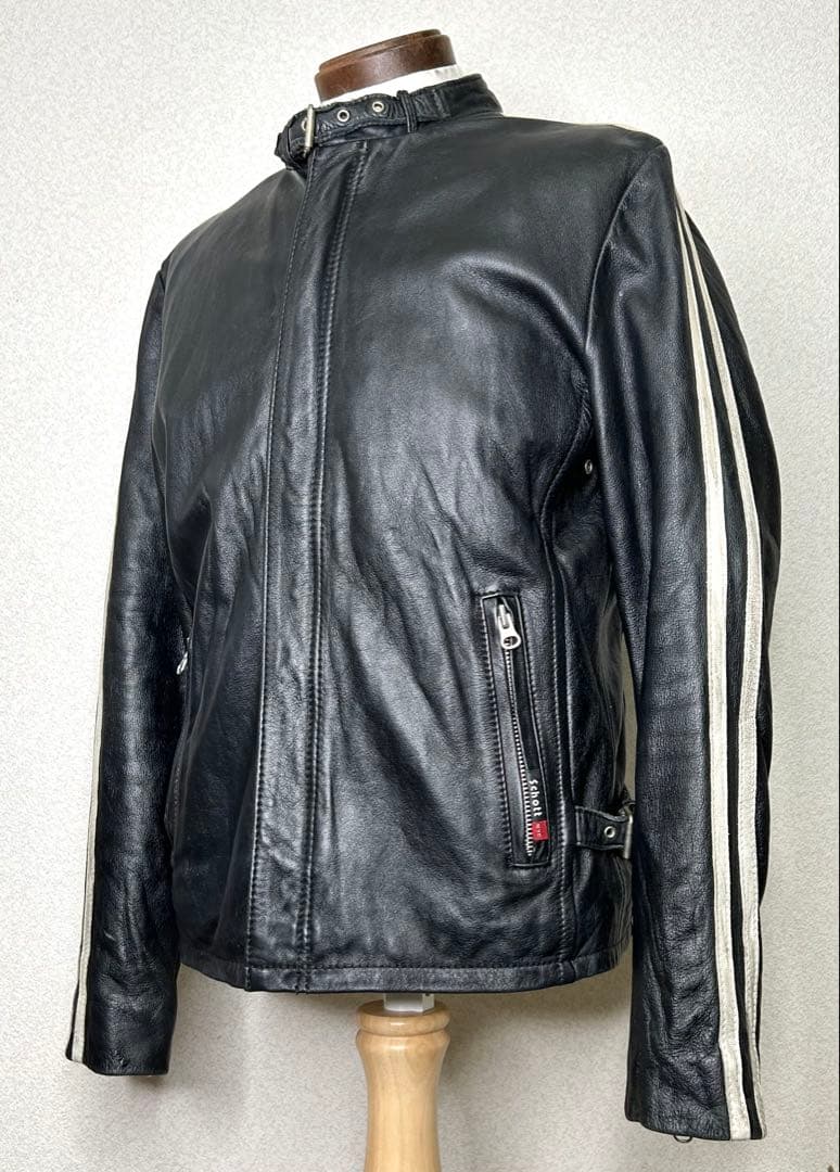 ⑥schott クラシックレーサー【M】革ジャンninjaハーレーgpzショベル