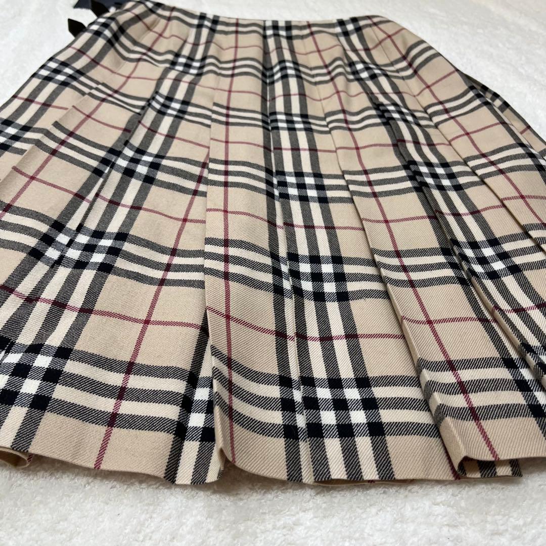 新品未使用　バーバリーロンドン　ノバチェック　プリーツスカート 毛　タグ付き36