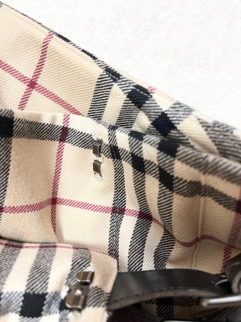 新品未使用　バーバリーロンドン　ノバチェック　プリーツスカート 毛　タグ付き36