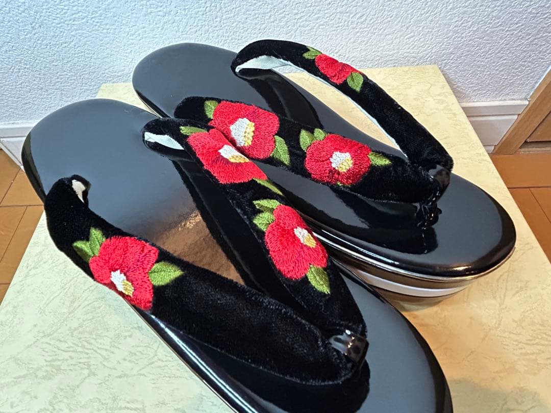 草履バッグセット 成人式 振袖　椿　つばき　草履　バック　24cm