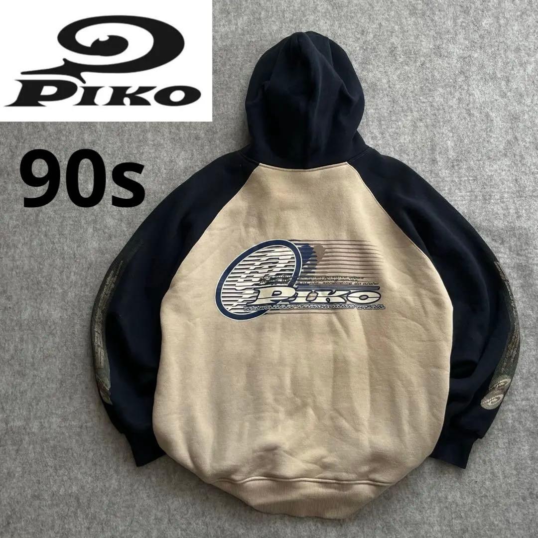 90s Y2K Piko ピコ ロゴプリント ジップアップパーカー 裏起毛 美品