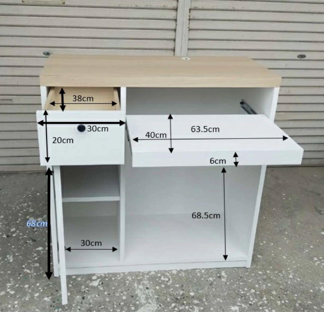 受付カウンター 幅100cm ホワイト 白レジカウンター アンティーク