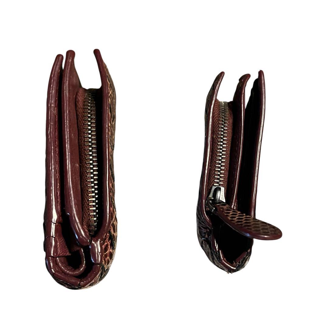 美品級 BOTTEGA VENETA ボッテガヴェネタ 本物パイソン 長財布