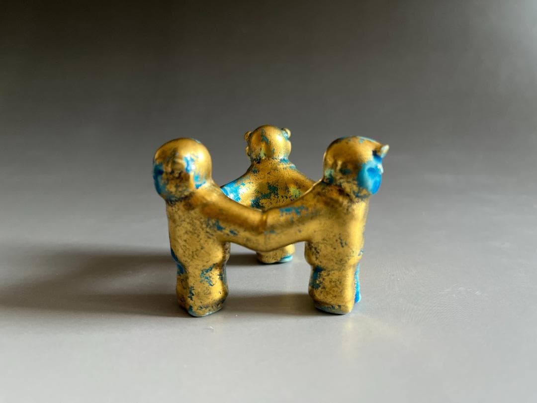 真葛香斎　三人形　交趾蓋置　茶道具