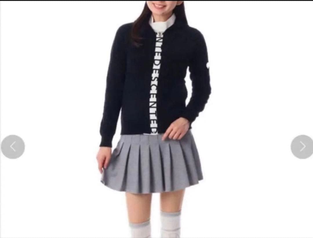 デサント　モールニットパーカー　ジップアップ　ブラック