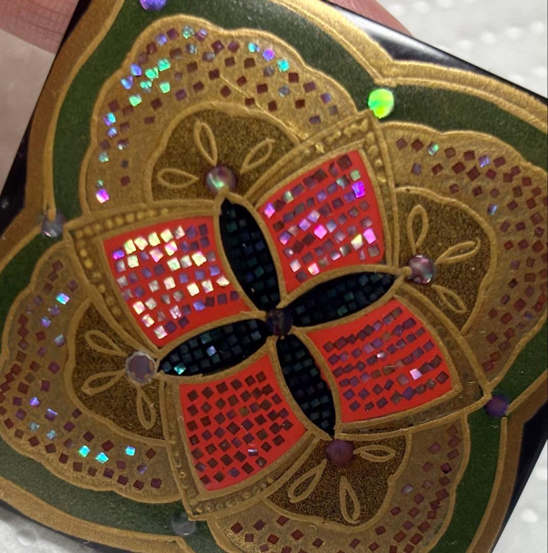 鼈甲　ブローチ　螺鈿　金蒔絵　久光　在銘　作家　和風　アンティーク