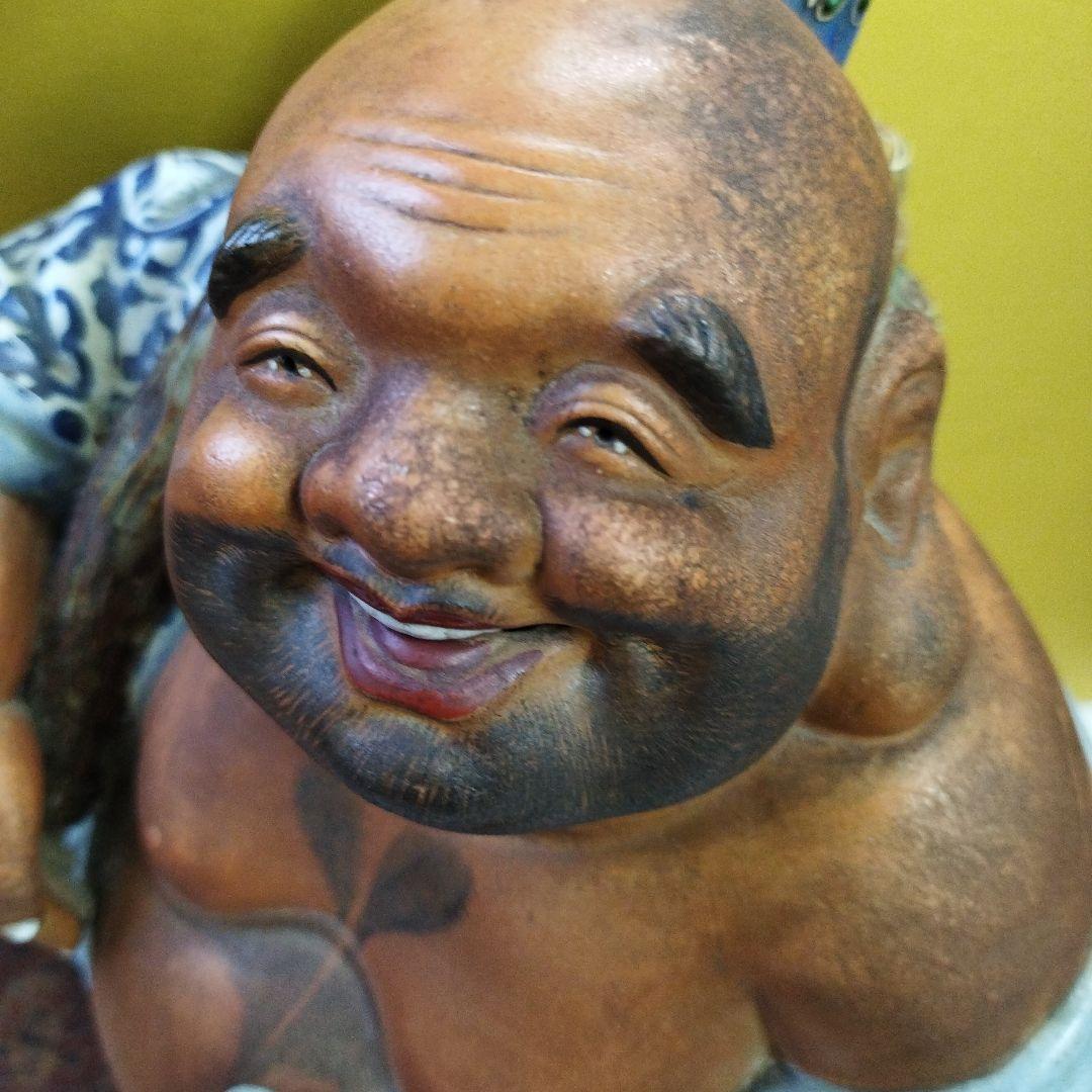 九谷焼陶器 布袋様 骨董品 招福 高さ ３８ｃｍ