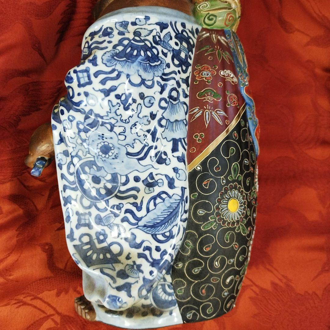 九谷焼陶器 布袋様 骨董品 招福 高さ ３８ｃｍ