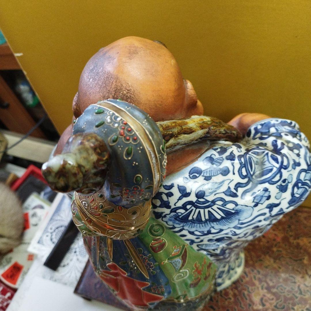 九谷焼陶器 布袋様 骨董品 招福 高さ ３８ｃｍ