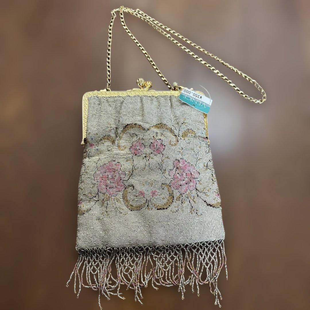 l*a様 RENE LEFREREビーズ刺繍クラッチバッグ