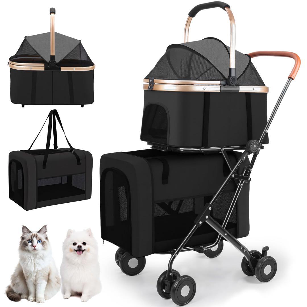 【値下げ‼️】ペットカート 分離型 ダブルデッカー 折りたたみ式 散歩 外出 旅行