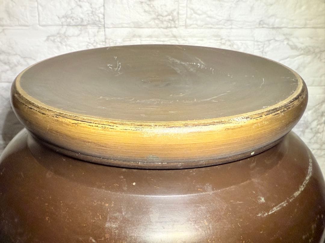 【極希少】 象双耳 真鍮製 火鉢 圧巻の細密彫刻 時代物 古美術 睡蓮鉢にも