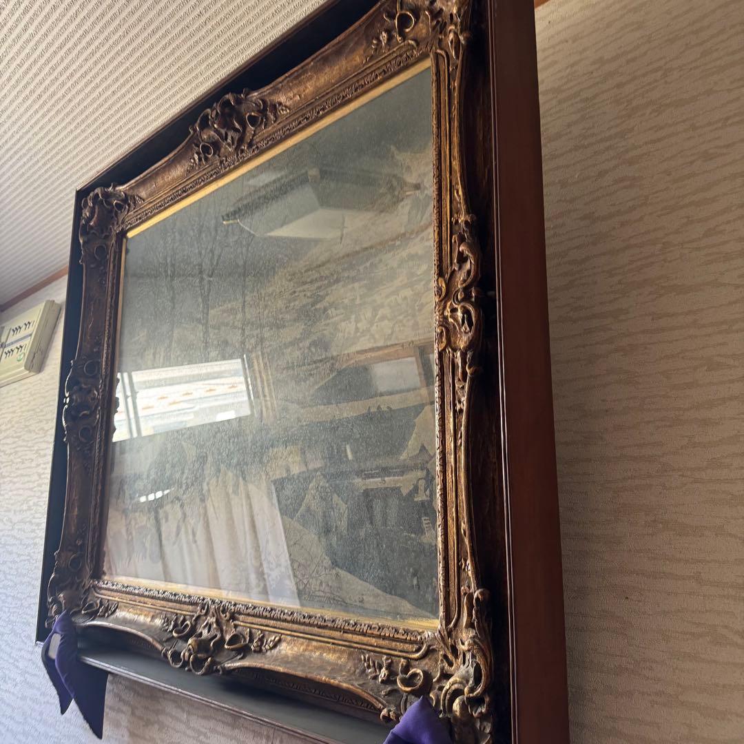 【特大複製名画】ピーテル・ブリューゲル「雪中の狩人」 豪華額装(二重額装)