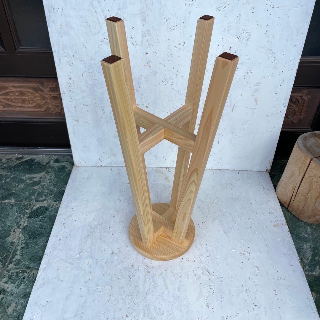 Tatsuya　3脚のうち2脚　国産ひのき　カウンターチェアー　丸椅子