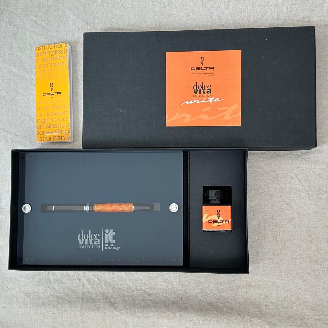 【希少】DELTA ドルチェビータ　フュージョンニブ 18K　M字　ピストン式