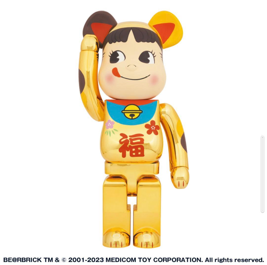 【未開封】BE@RBRICK 招き猫 ペコちゃん 福 金メッキ 1000%