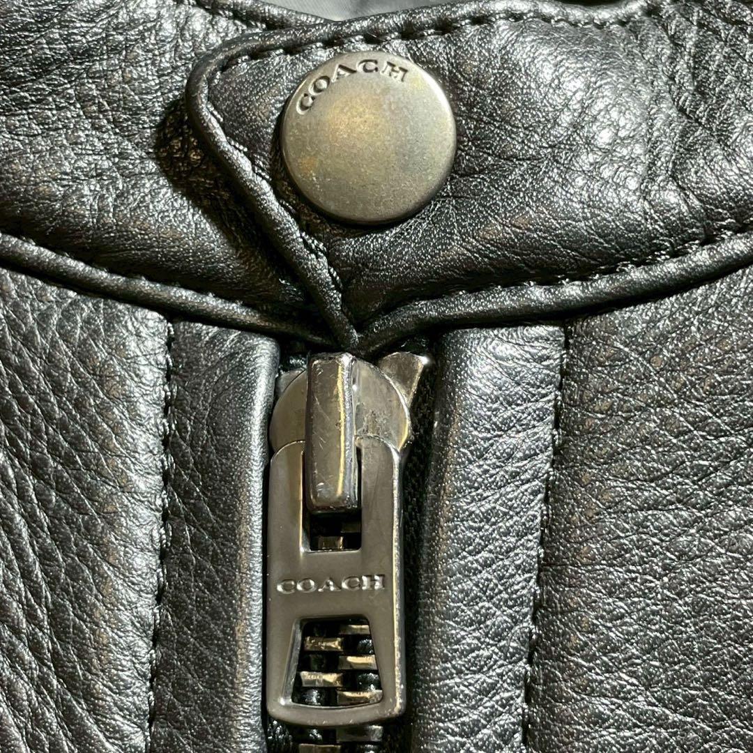 COACH シングルライダースジャケット　レザージャケット　ブラック　レザー