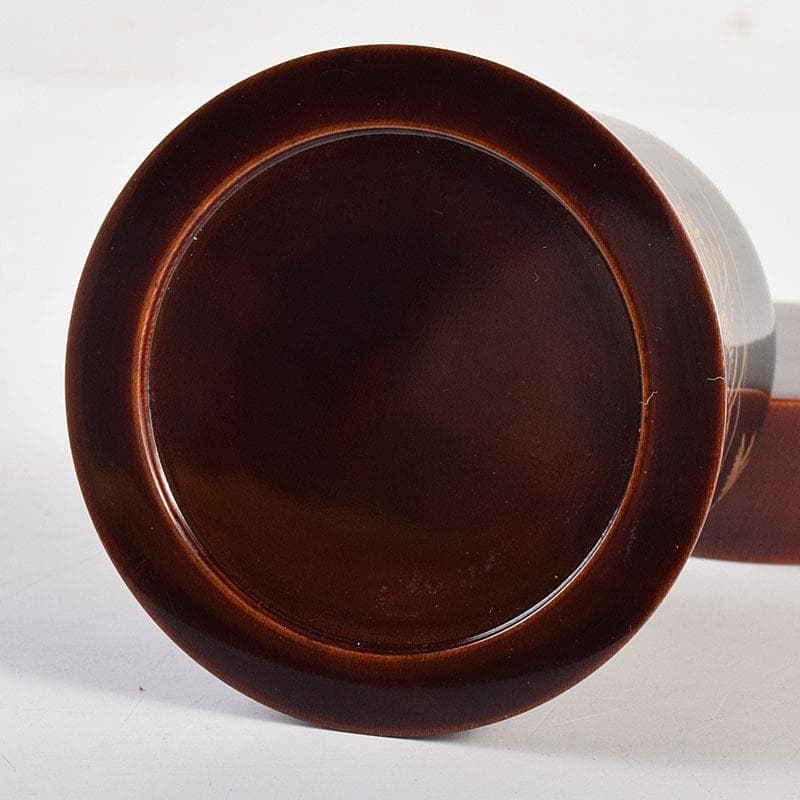 茶道具　中林星山作　秋草鳥蒔絵　茶器　共箱　V　8364