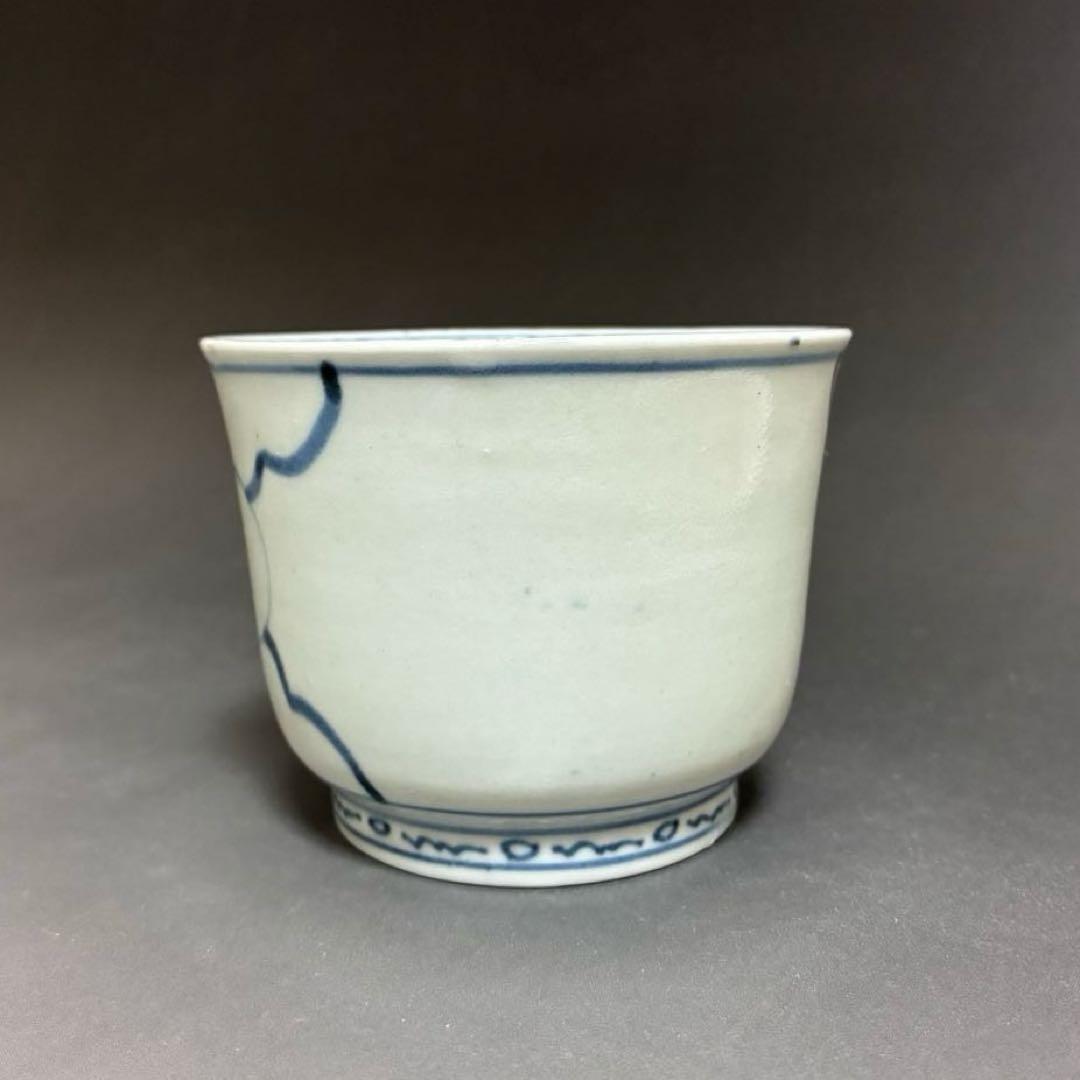 古伊万里　素地文蕎麦猪口　無傷完品　くらわんか手