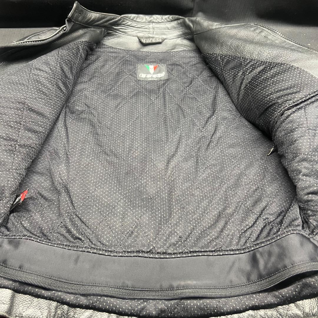 〇Ad左1014 DAINESE 革ジャン レザー ブルゾン ブラック