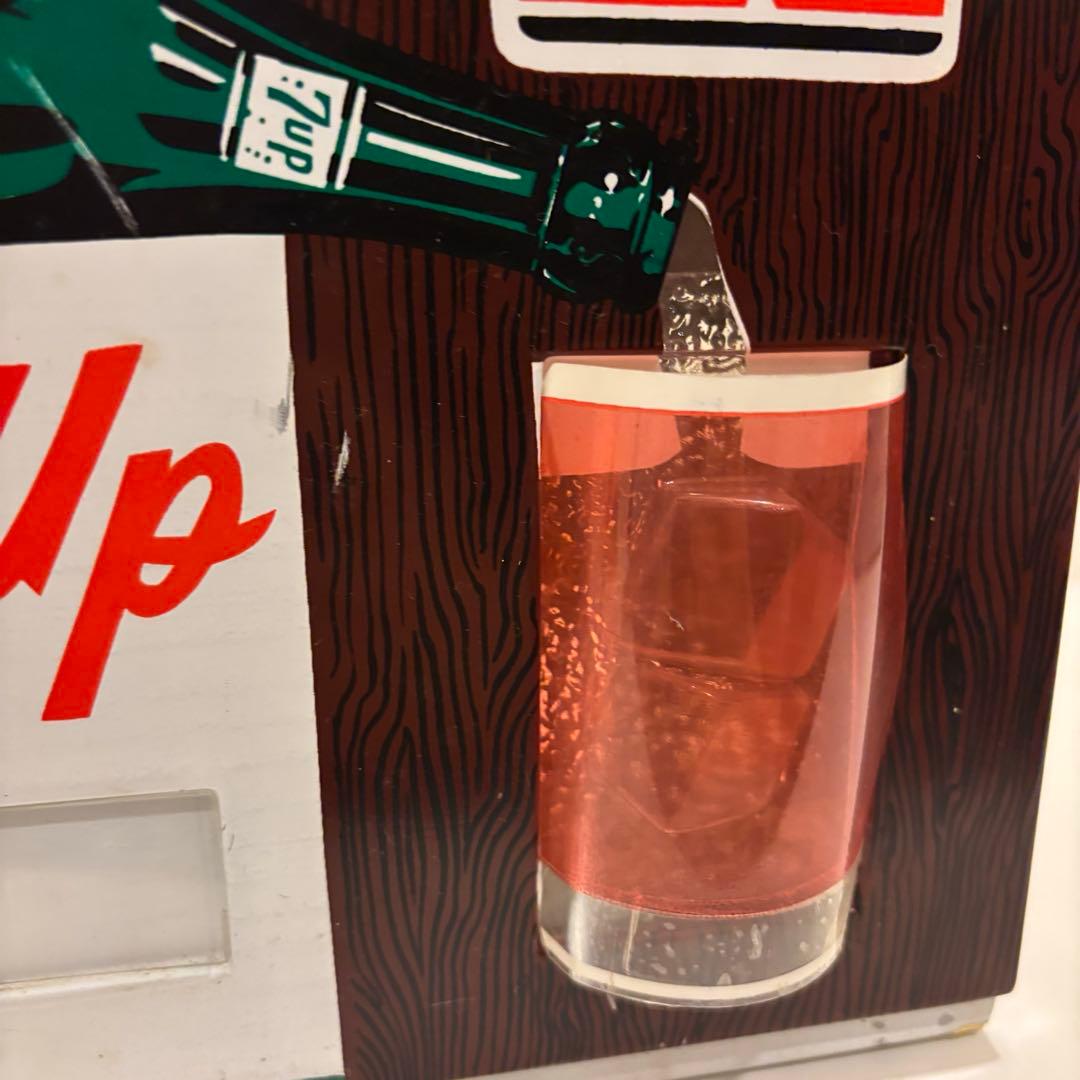 【7UPセブンアップWINE】動くライトヴィンテージ看板※ジャンク品