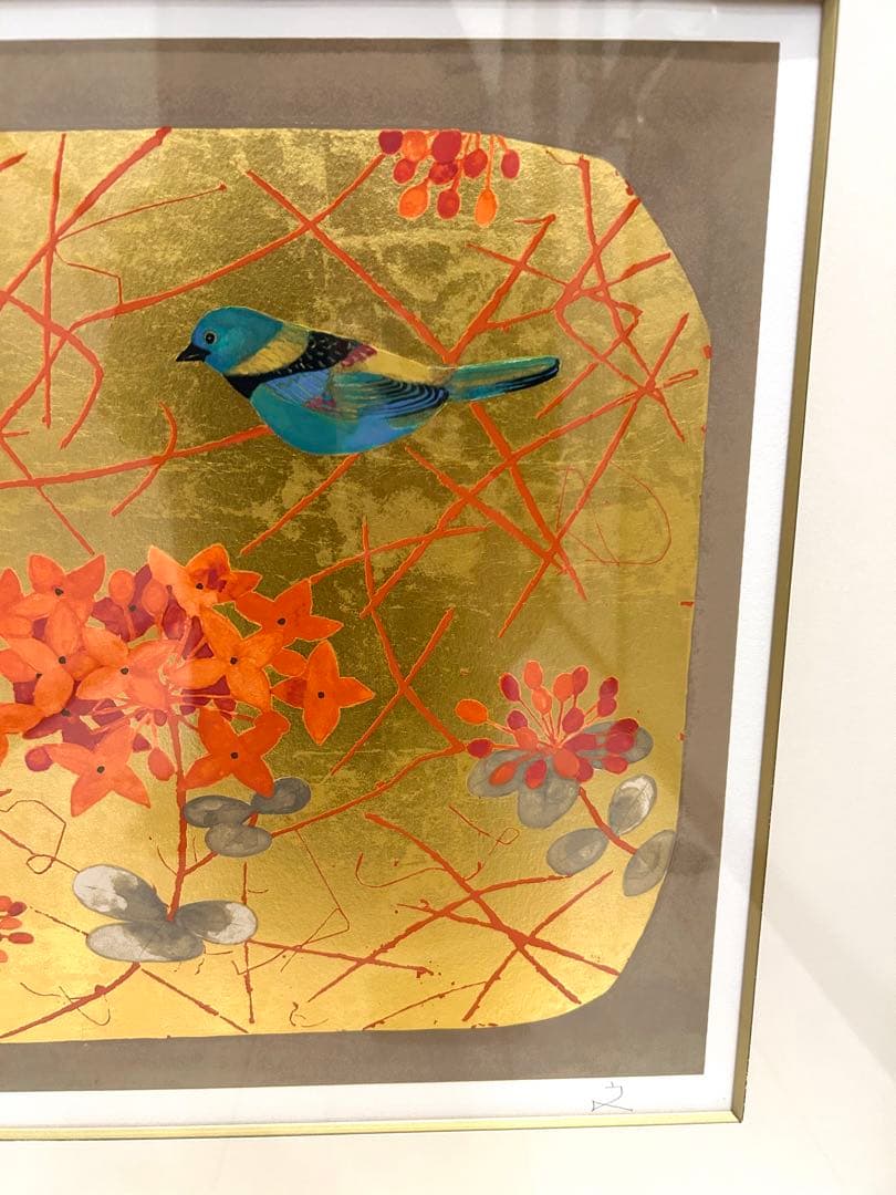 堀文子　作　「赤い花を尋ねて」　版画