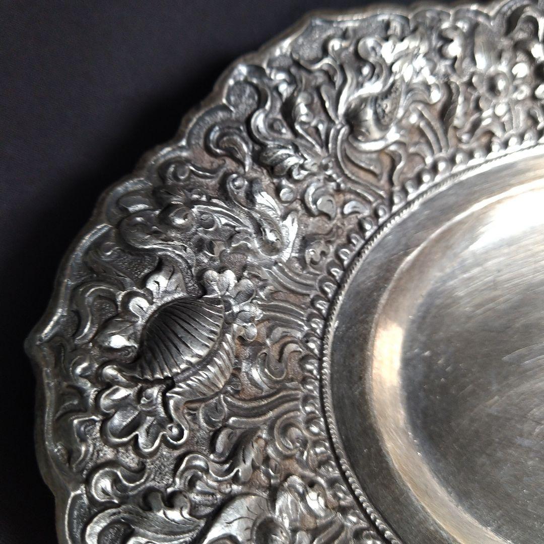 銀製　彫金　ハンドル付きバスケット　スプーン　セット