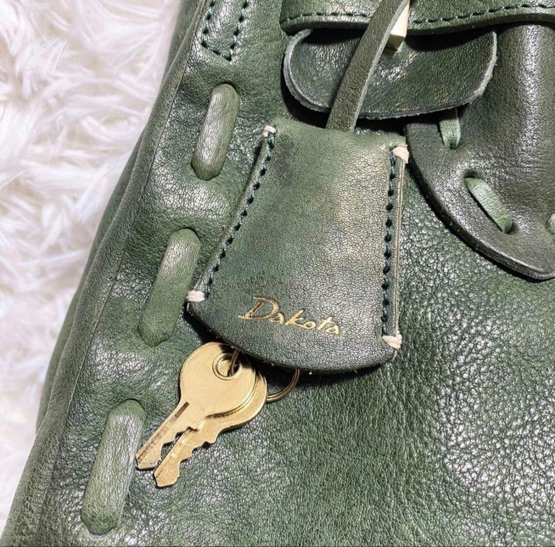 新品✨ DAKOTA ダコタ ハンドバッグ オーリオ ヌメ革 深緑 南京錠