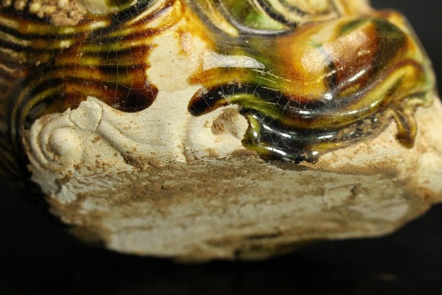 中国美術 唐三彩 獣面 杯 14cmx8cm(LC246)