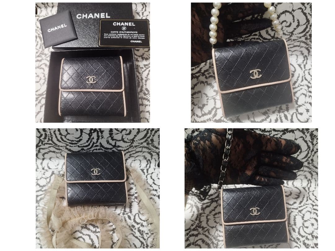 くりちゃんです。シャネル　マトラッセ　ピコローレ　ダブルカラー　折り財布