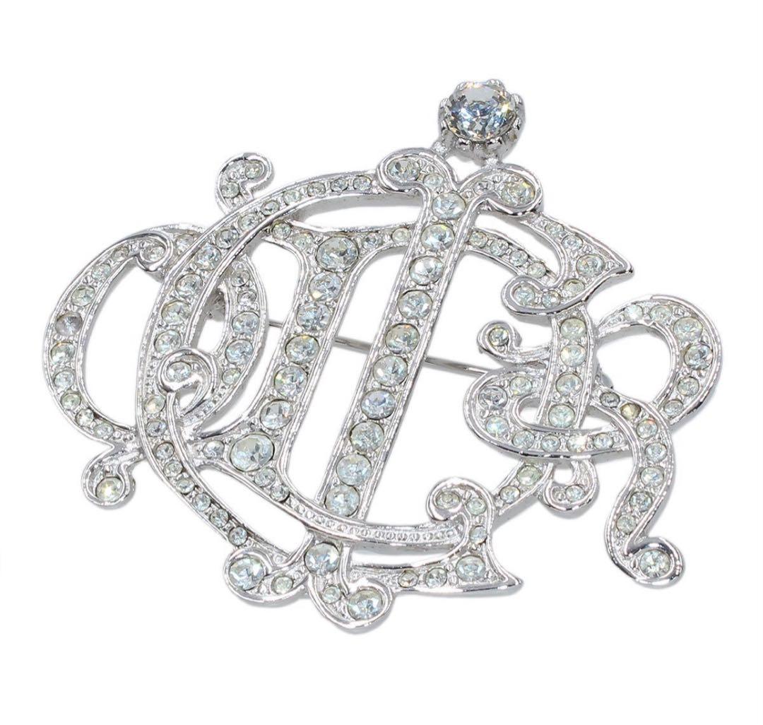 H2982 超美品!! クリスチャンディオール ラインストーン ブローチ