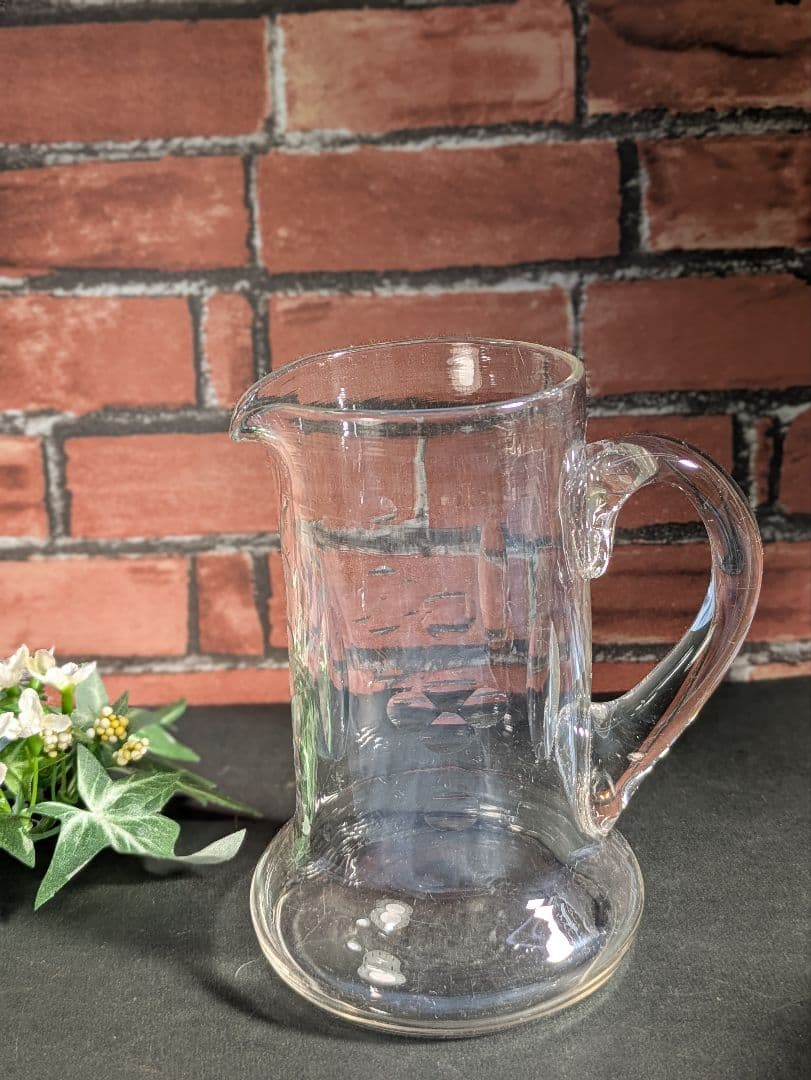 イギリス アンティーク ガラス製 ウォーターピッチャー ジャグ