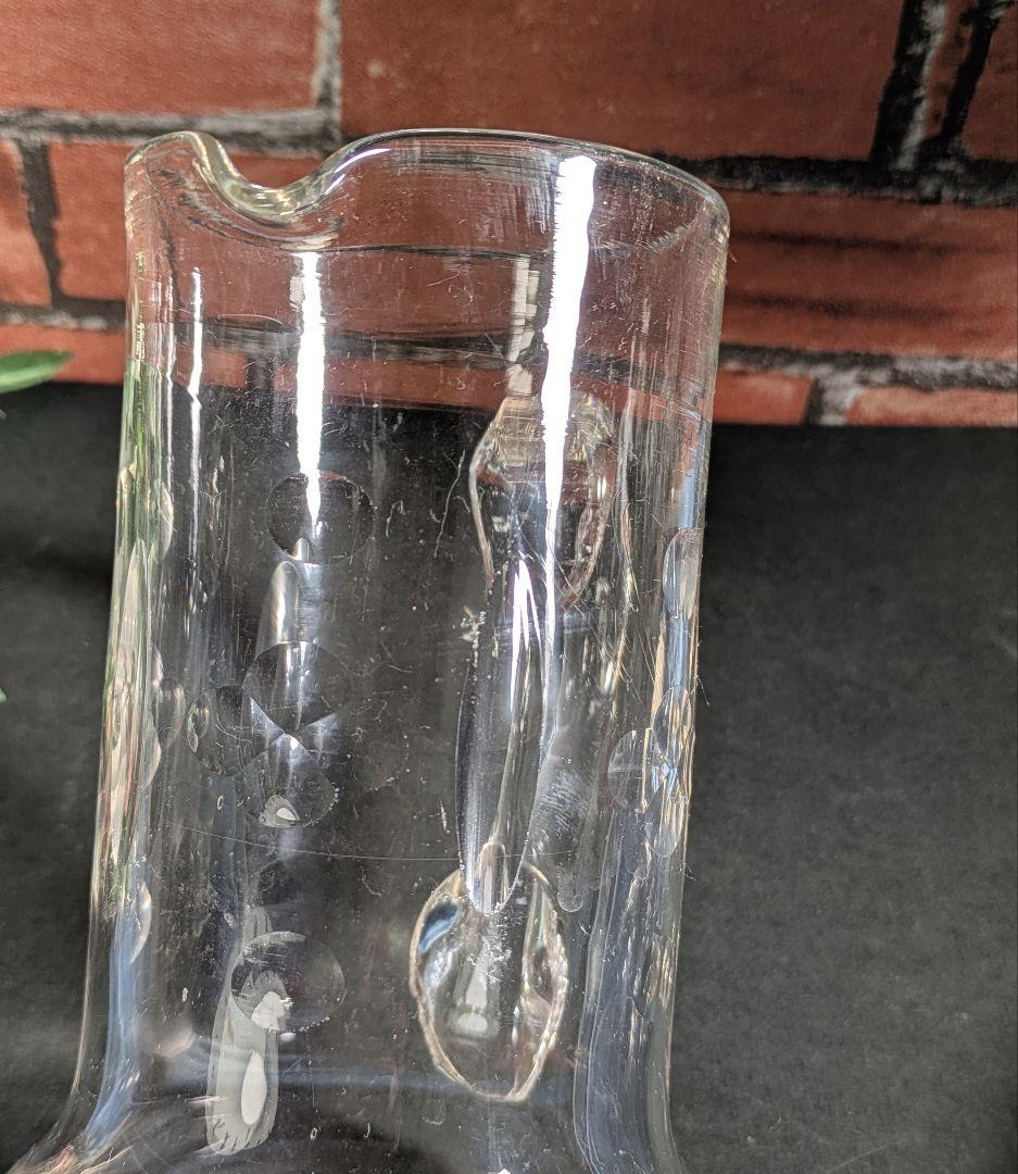 イギリス アンティーク ガラス製 ウォーターピッチャー ジャグ