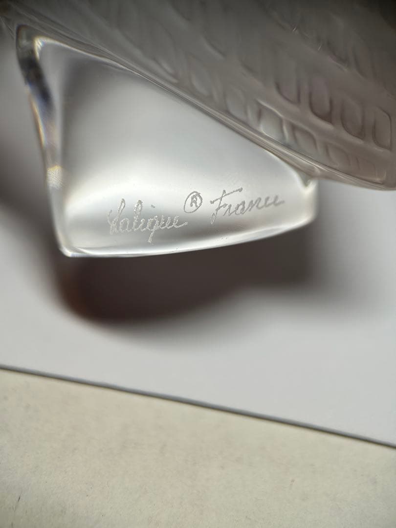 LALIQUE ラリック フクロウ クリスタル 置物 箱・冊子付き　ルネラリック