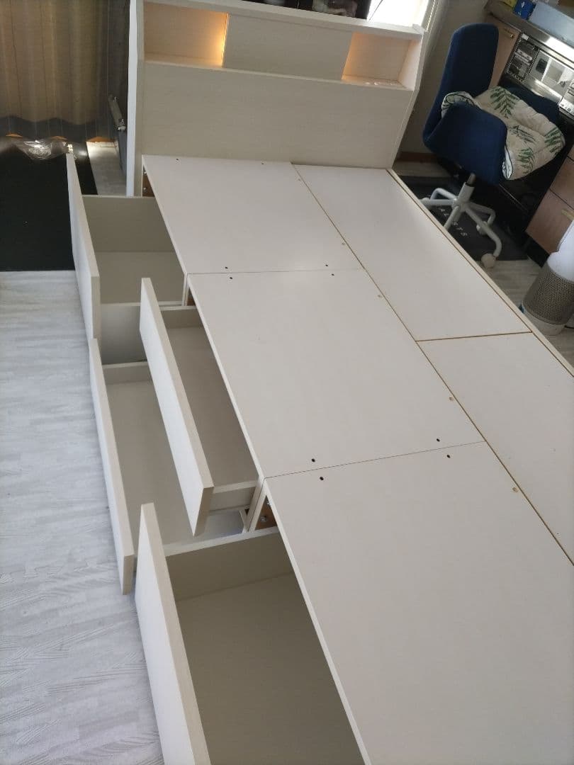 札幌市近郊の方限定！送料無料！ニトリ 収納付きシングルベッド コンセント付き