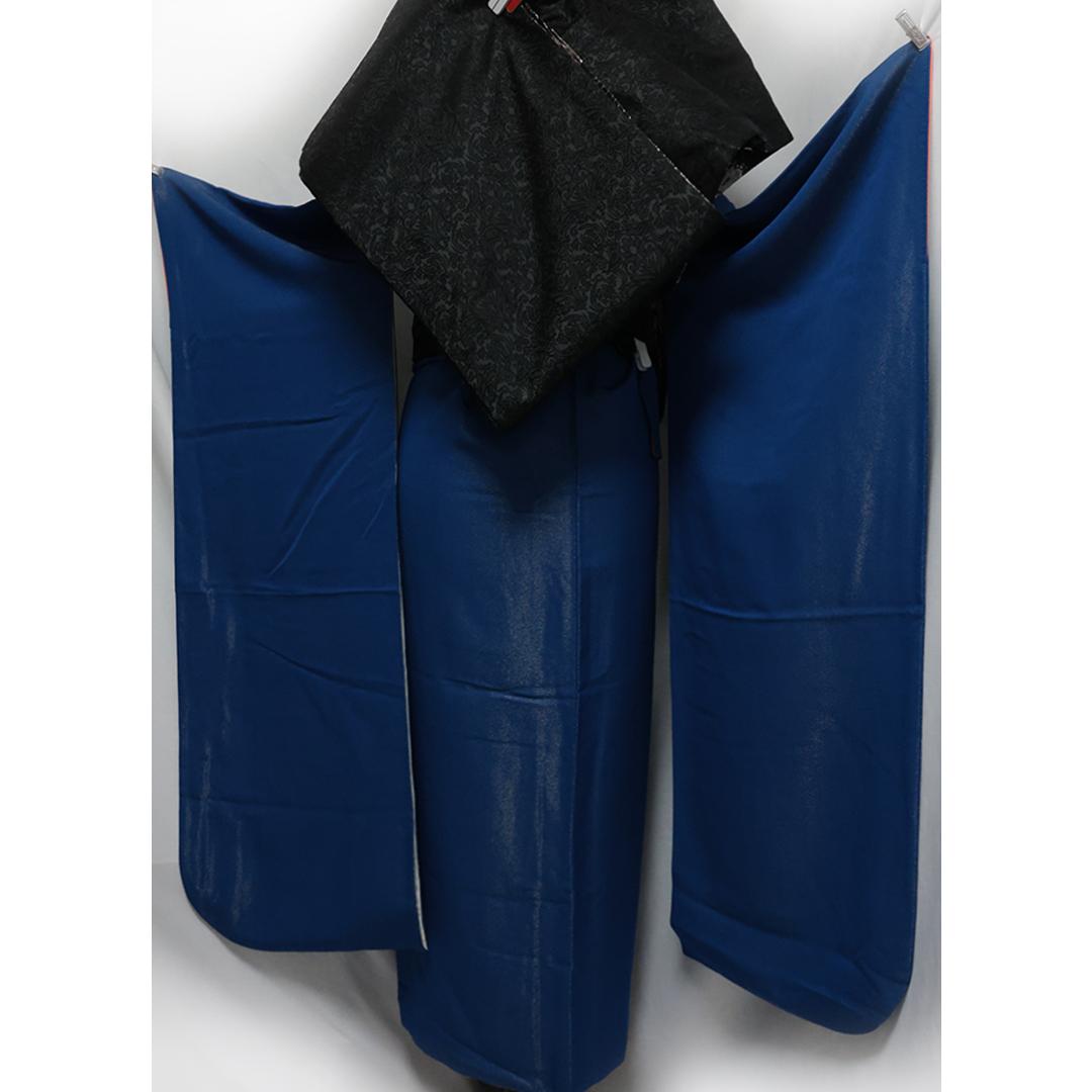 一点のみ！青色◆振袖6点セット160.5cmブルー成人式前撮りフルセットbJ30