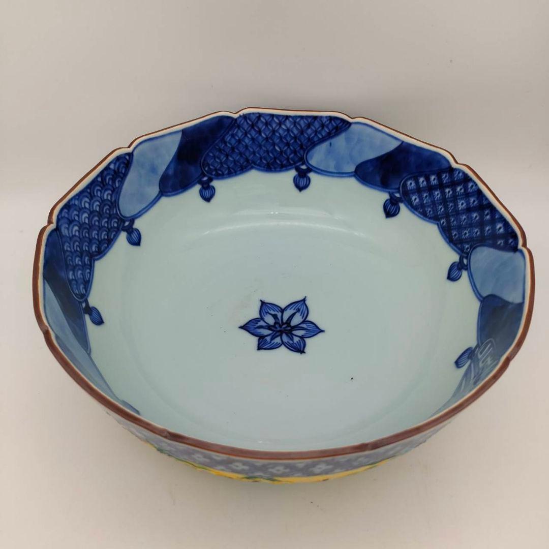 黄交趾 秀峰作 大鉢 清水焼 交趾焼 手描き 菓子鉢 茶道具 フォロー割