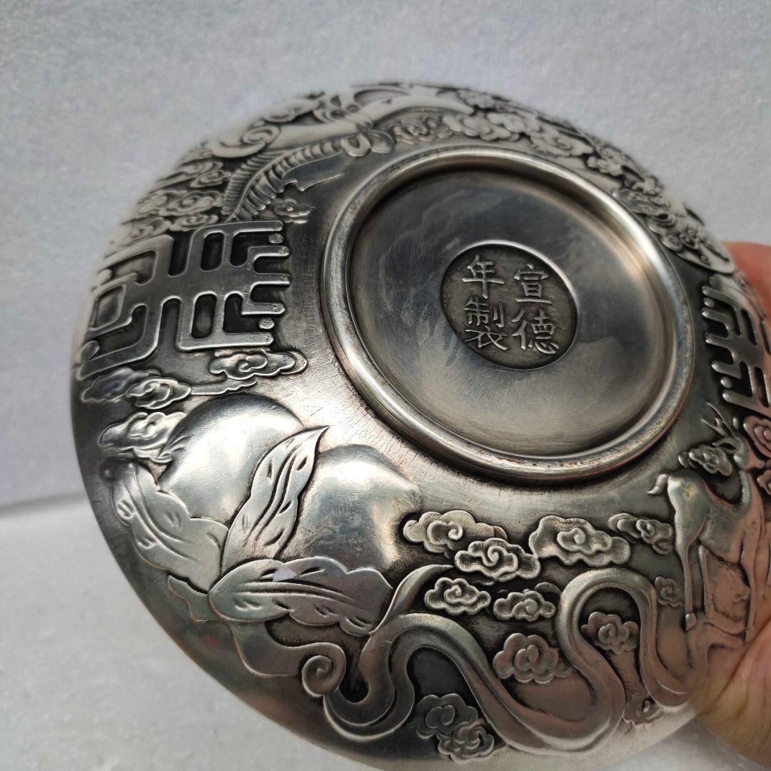 銅器 重工 彫刻 祥雲瑞獣麒麟銅盤 装飾品 工芸品 美術品 置物