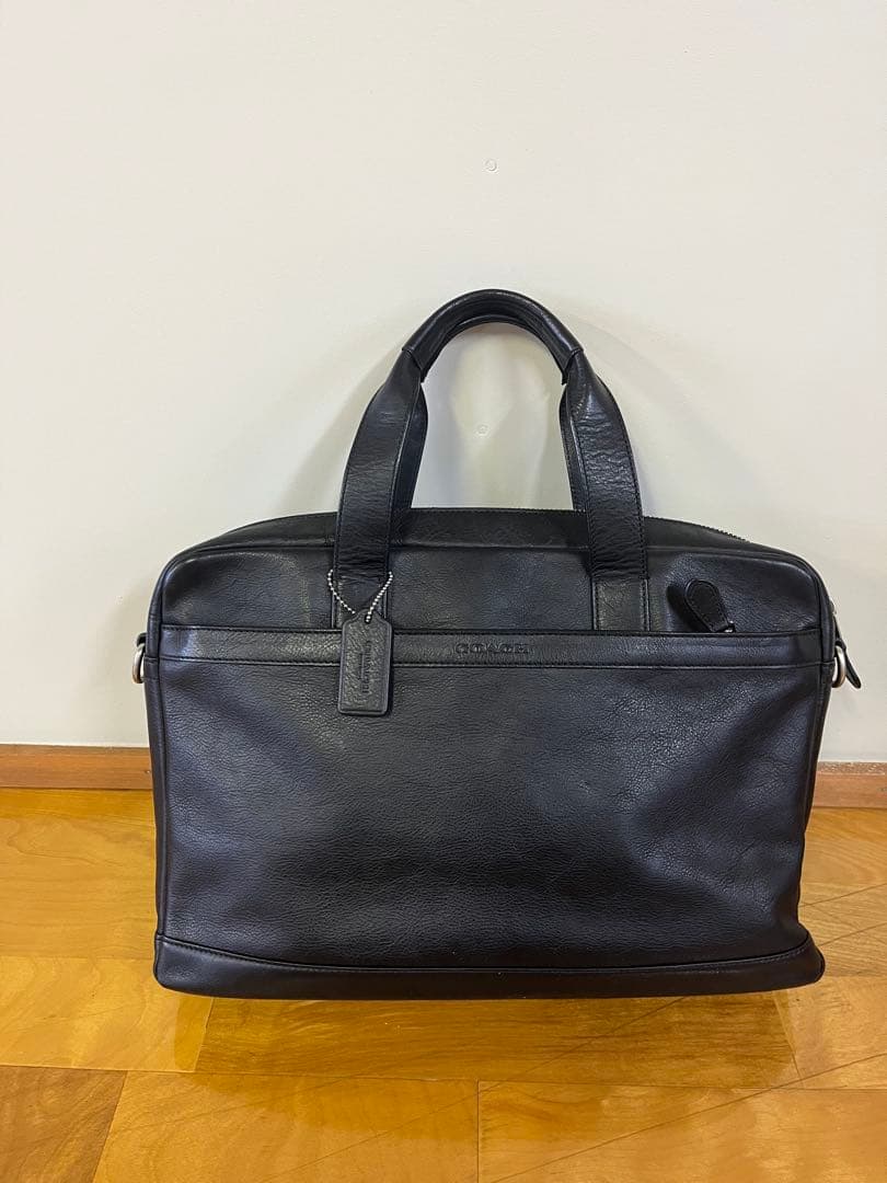 COACH レザービジネスバッグ 黒