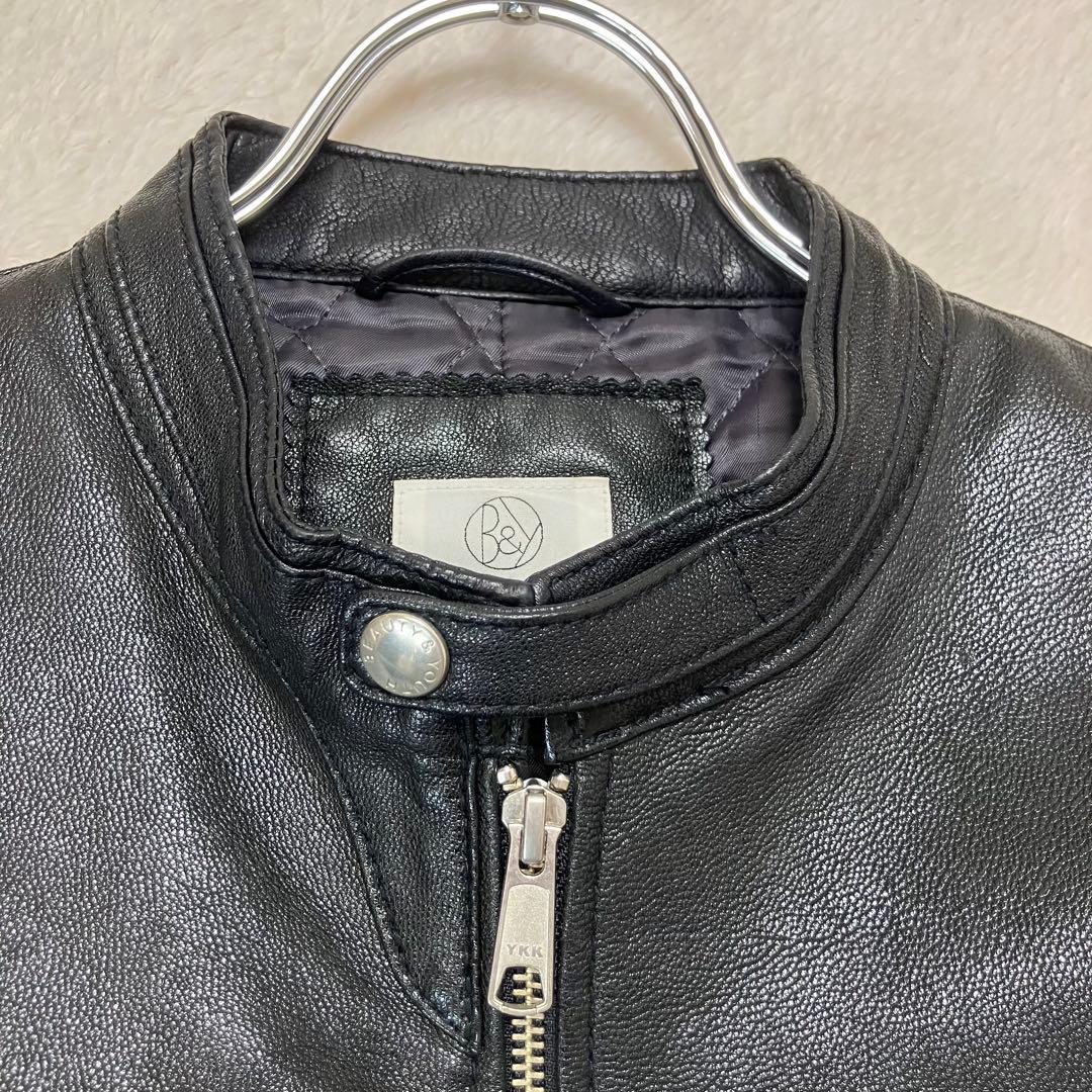 美品✨ユナイテッドアローズ やぎ革 ゴート レザージャケット 裏地キルティング